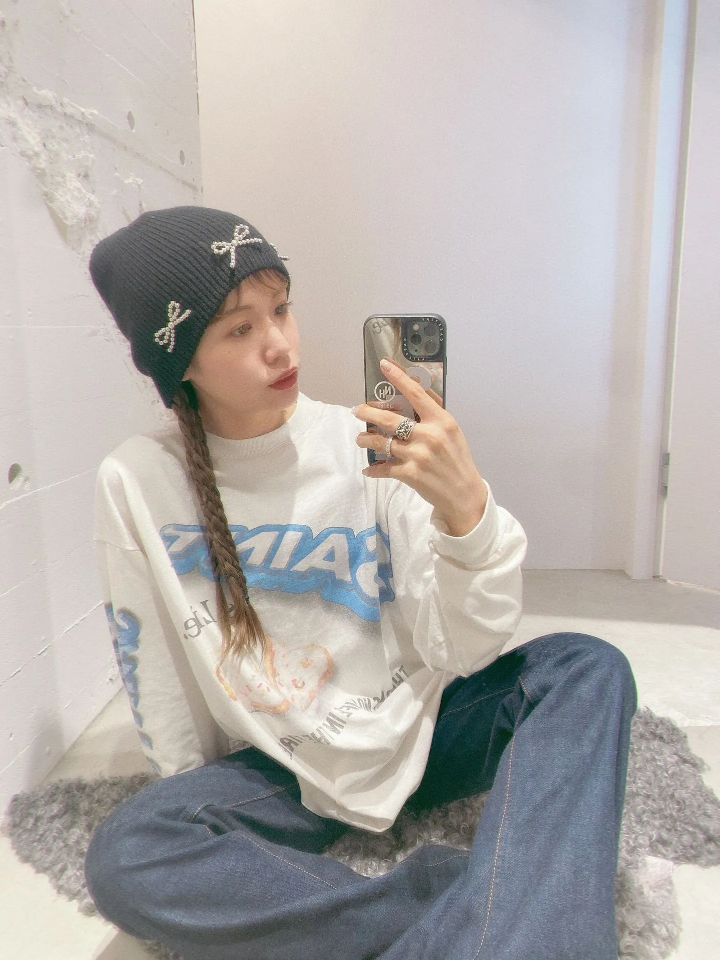SAINT Mxxxxxx HEART COOKIES L/S TEE/WHT Love Oreo printed long sleeves Off-white S-XL Customized co-branded main mark/wash mark Correct version Ready-made garments washed and distressed VINTAGE feeling Top-notch printing technology Perfect restoration